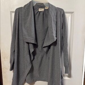Allison Brittney Gray Blazer with Draped Collar